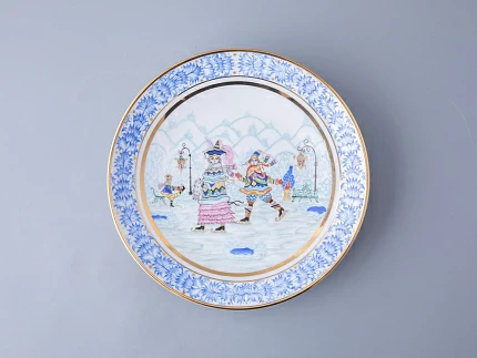 Тарелка декоративная 195 мм форма Эллипс рисунок Зимняя фантазия арт. 80.09998.00.1