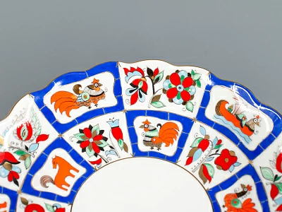 Сухарница форма Тюльпан рисунок Русский лубок арт. 80.00252.00.1