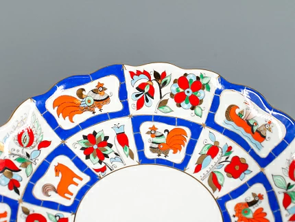 Сухарница форма Тюльпан рисунок Русский лубок арт. 80.00252.00.1 Сухарница форма Тюльпан рисунок Русский лубок арт. 80.00252.00.1