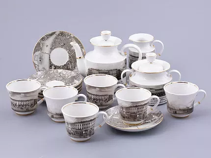Сервиз чайный на 6 персон 15 предметов, форма Банкетная рисунок Великолепный Невский, арт. 81.32683.00.1