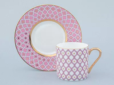 Чашка с блюдцем кофейная 115 мл форма Идиллия рисунок Астра 1 арт 81.32374.00.1