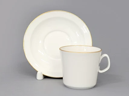 Чашка с блюдцем кофейная форма Молодежная, рисунок Золотая лента, арт 81.16426.00.1, 