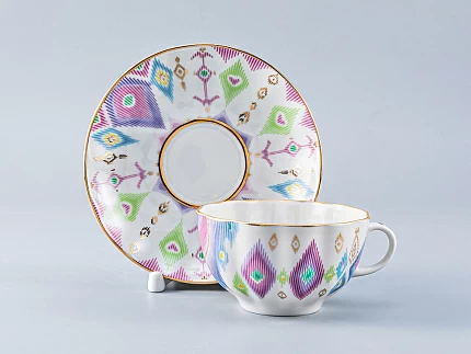 Чашка с блюдцем форма Тюльпан рисунок Перо павлина, арт. 81.27961.00.1