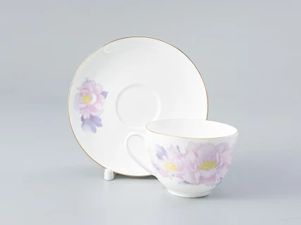 Чашка с блюдцем форма Весенняя-2 рисунок Нежный пион (сиреневый), арт. 81.28781.00.1, 