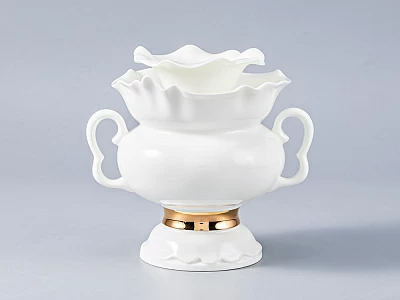 Сервиз чайный Белый цветок Золотая лента, 6 персон 14 предметов, арт. 81.18187.00.1