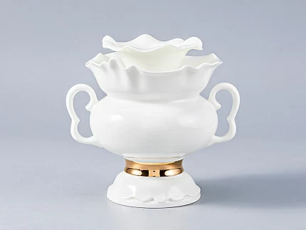 Сервиз чайный Белый цветок Золотая лента, 6 персон 14 предметов, арт. 81.18187.00.1 Сервиз чайный Белый цветок Золотая лента, 6 персон 14 предметов, арт. 81.18187.00.1