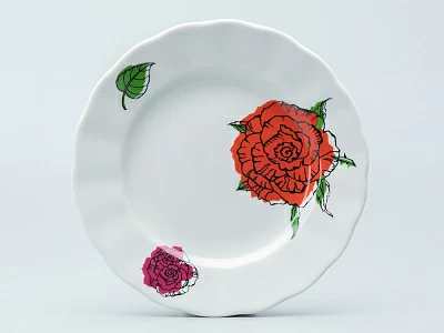 Тарелка мелкая 180 мм форма Тюльпан рисунок Галерея роз арт. 80.40343.00.1