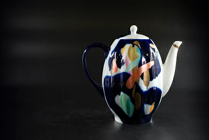 Сервиз кофейный на форме Тюльпан, Кобальтовые пятна, арт 61.20984.00.1