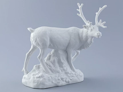 Скульптура Северный олень Белый бисквит арт. 82.41548.00.1