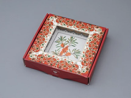 Подставка для мелочей в подарочной упаковке форма Квадратная рисунок Облепиха сибирская, арт. 81.33951.00.1