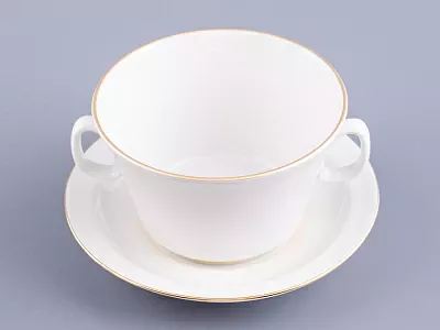 Чашка с блюдцем для бульона Молодежная Золотая лента арт. 81.10974.00.1