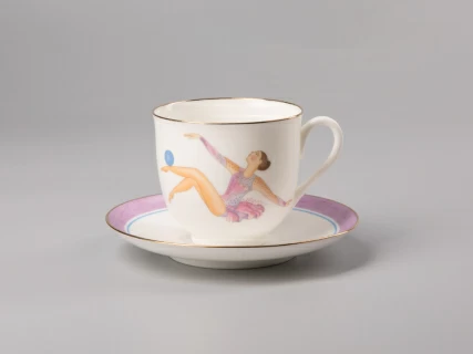 Чашка с блюдцем кофейная 180 мл форма Ландыш рисунок Мяч арт. 81.31097.00.1, 