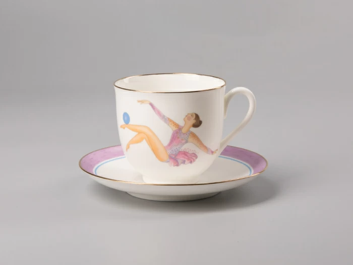 Чашка с блюдцем кофейная 180 мл форма Ландыш рисунок Мяч арт. 81.31097.00.1, 