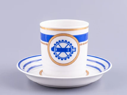 Чашка с блюдцем чайная 220 мл форма Гербовая рисунок Кают-компания № 2 арт. 81.24031.00.1, 