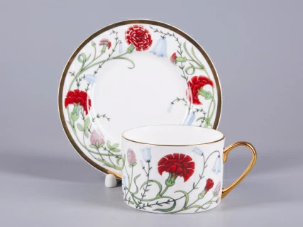 Чашка с блюдцем 250 мл форма Идиллия рисунок Сад Алисы арт. 81.30747.00.1, 