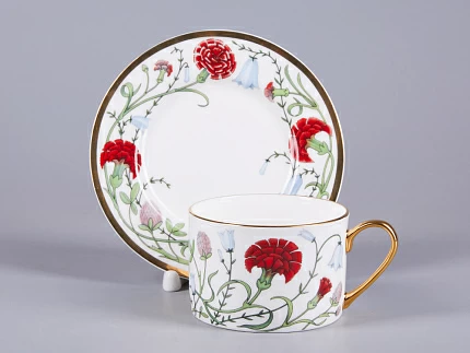 Чашка с блюдцем 250 мл форма Идиллия рисунок Сад Алисы арт. 81.30747.00.1