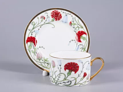 Чашка с блюдцем 250 мл форма Идиллия рисунок Сад Алисы арт. 81.30747.00.1