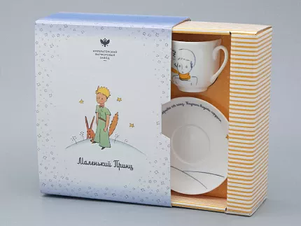Подарочный набор Чашка с блюдцем, форма Ландыш рисунок Портрет Маленького Принца арт. 81.27752.00.5