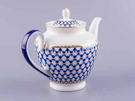 Чайник заварочный форма Весенняя рисунок Кобальтовая сетка арт. 80.75343.00.1 Чайник заварочный форма Весенняя рисунок Кобальтовая сетка арт. 80.75343.00.1