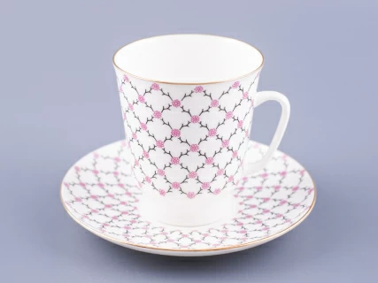 Чашка с блюдцем кофейная 165 мл форма форма Майская рисунок Розовая сетка арт. 81.13631.00.1, 