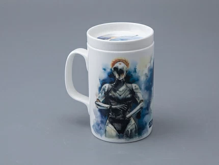 Бокал с блюдцем и крышкой 400мл в подарочной упаковке, форма Топ, рисунок Atomic Heart 1, арт 81.34448.00.1