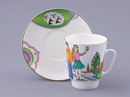 Чашка с блюдцем форма Майская, рисунок Парк Зарядье, арт. 81.32625.00.1 Чашка с блюдцем форма Майская, рисунок Парк Зарядье, арт. 81.32625.00.1