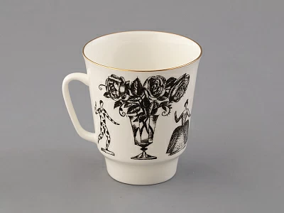 Подарочный набор на 2 персоны Чашка с блюдцем форма Майская, рисунок Русские писатели Есенин, Цветаева, арт. 81.33293.00.1