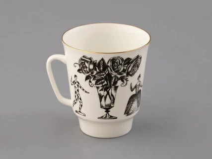 Подарочный набор на 2 персоны Чашка с блюдцем форма Майская, рисунок Русские писатели Есенин, Цветаева, арт. 81.33293.00.1, 