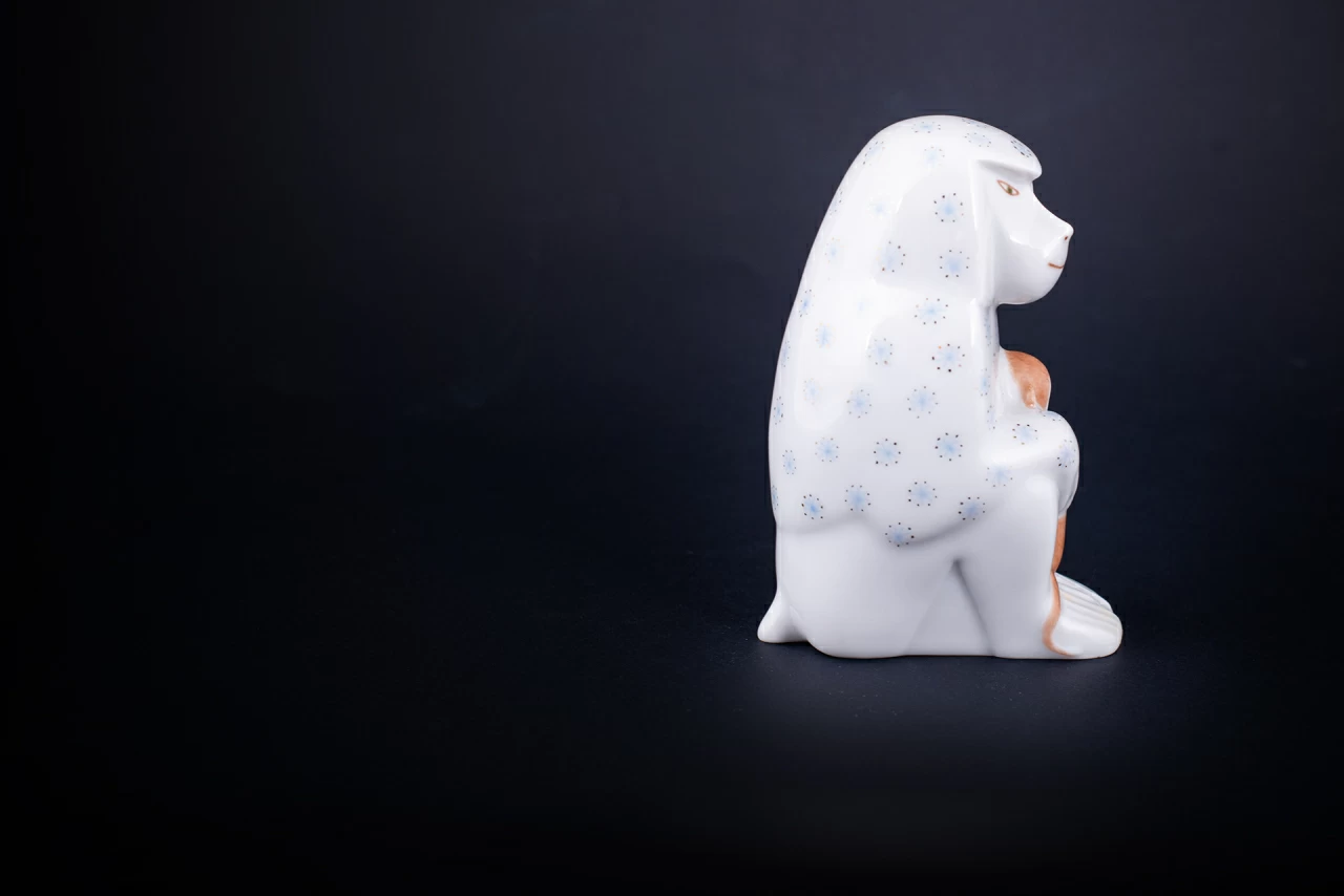 Скульптура Павиан с детенышем, Снежинки, арт 62.08841.00.1, 