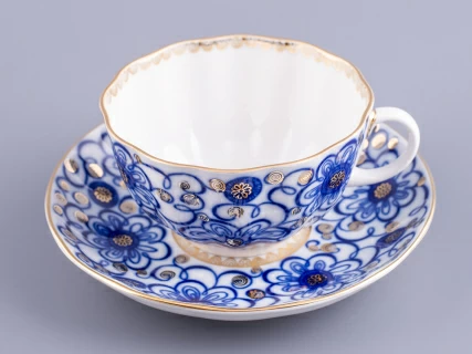 Чашка с блюдцем чайная 250 мл форма Тюльпан рисунок Вьюнок арт. 81.10110.00.1, 