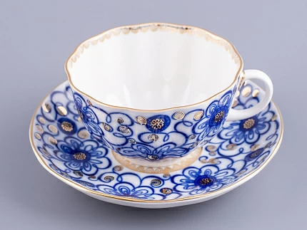 Чашка с блюдцем чайная 250 мл форма Тюльпан рисунок Вьюнок арт. 81.10110.00.1