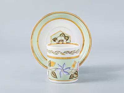 Сервиз чайный форма Гербовая рисунок Нефритовый фон, 6 персон 20 предметов, арт. 81.20900.00.1