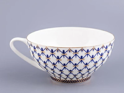 Чашка с блюдцем чайная 300 мл форма Купольная рисунок Кобальтовая сетка арт. 81.18456.00.1