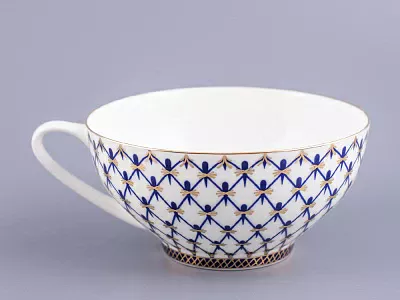 Чашка с блюдцем чайная 300 мл форма Купольная рисунок Кобальтовая сетка арт. 81.18456.00.1