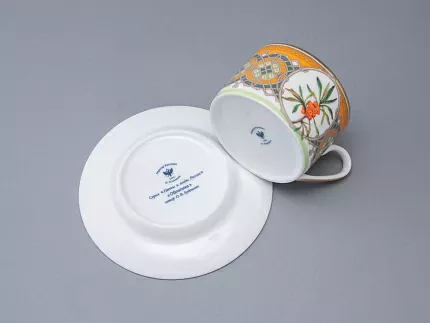 Чашка с блюдцем 250 мл в подарочной упаковке форма Соло рисунок Облепиха сибирская, арт. 81.33948.00.1