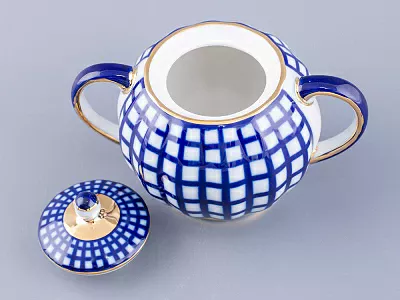 Сахарница Тюльпан Кобальтовая клетка арт. 80.03705.00.1