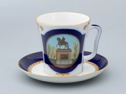 Бокал с блюдцем форма Ленинградский рисунок Прадеду правнук арт. 81.31478.00.1, 