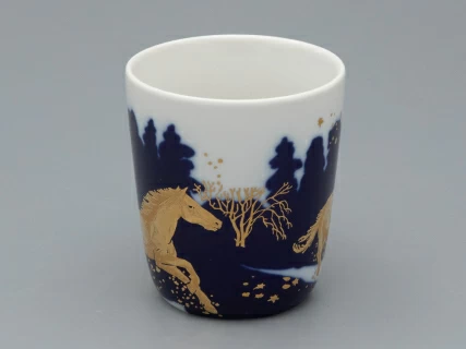 Чашка с блюдцем чайная, форма Колокол рисунок Зимняя дорога, арт. 81.34078.00.1, 