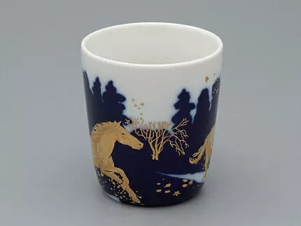 Чашка с блюдцем чайная, форма Колокол рисунок Зимняя дорога, арт. 81.34078.00.1