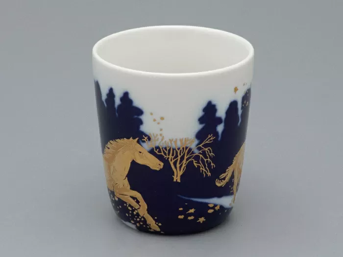 Чашка с блюдцем чайная, форма Колокол рисунок Зимняя дорога, арт. 81.34078.00.1, 