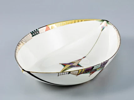 Сервиз чайный форма Ковчег рисунок Ладонь Невы, 4 персоны 12 предметов, арт. 81.15852.00.1, 