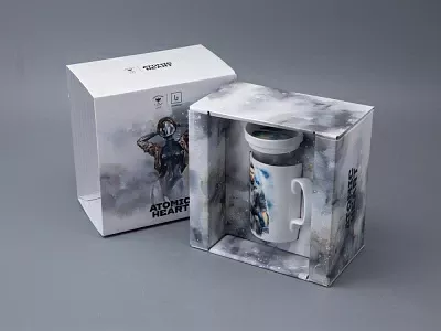 Бокал с блюдцем и крышкой 400мл в подарочной упаковке, форма Топ, рисунок Atomic Heart 1, арт 81.34448.00.1