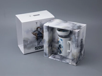 Бокал с блюдцем и крышкой 400мл в подарочной упаковке, форма Топ, рисунок Atomic Heart 1, арт 81.34448.00.1, 