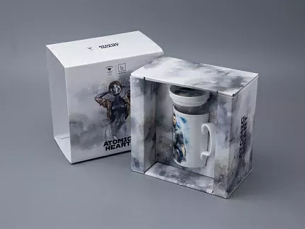 Бокал с блюдцем и крышкой 400мл в подарочной упаковке, форма Топ, рисунок Atomic Heart 1, арт 81.34448.00.1