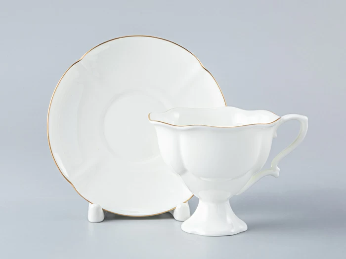 Чашка с блюдцем кофейная форма Наташа рисунок Золотая лента 120 мл арт. 81.20694.00.1, 