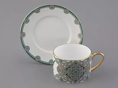 Чашка с блюдцем 250 мл в подарочной упаковке форма Соло, рисунок, Ландыш майский, арт. 81.32654.00.1