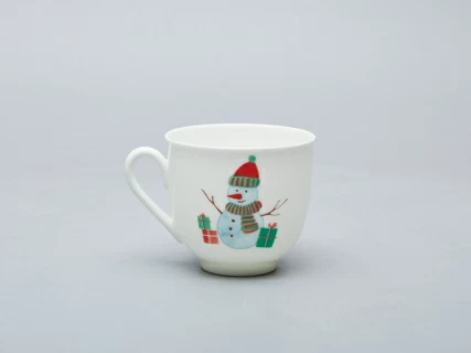 Чашка с блюдцем форма Ландыш рисунок Снеговик, арт. 81.28061.00.1, 