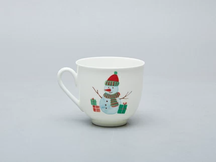 Чашка с блюдцем форма Ландыш рисунок Снеговик, арт. 81.28061.00.1