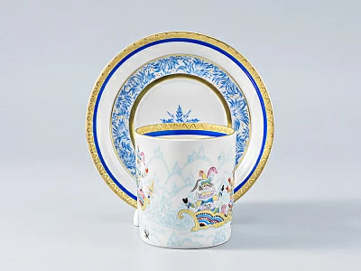 Сервиз чайный форма Гербовая рисунок Зимние забавы, 4 персон 11 предметов, арт. 81.14057.01.1