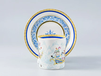 Сервиз чайный форма Гербовая рисунок Зимние забавы, 4 персон 11 предметов, арт. 81.14057.01.1, 